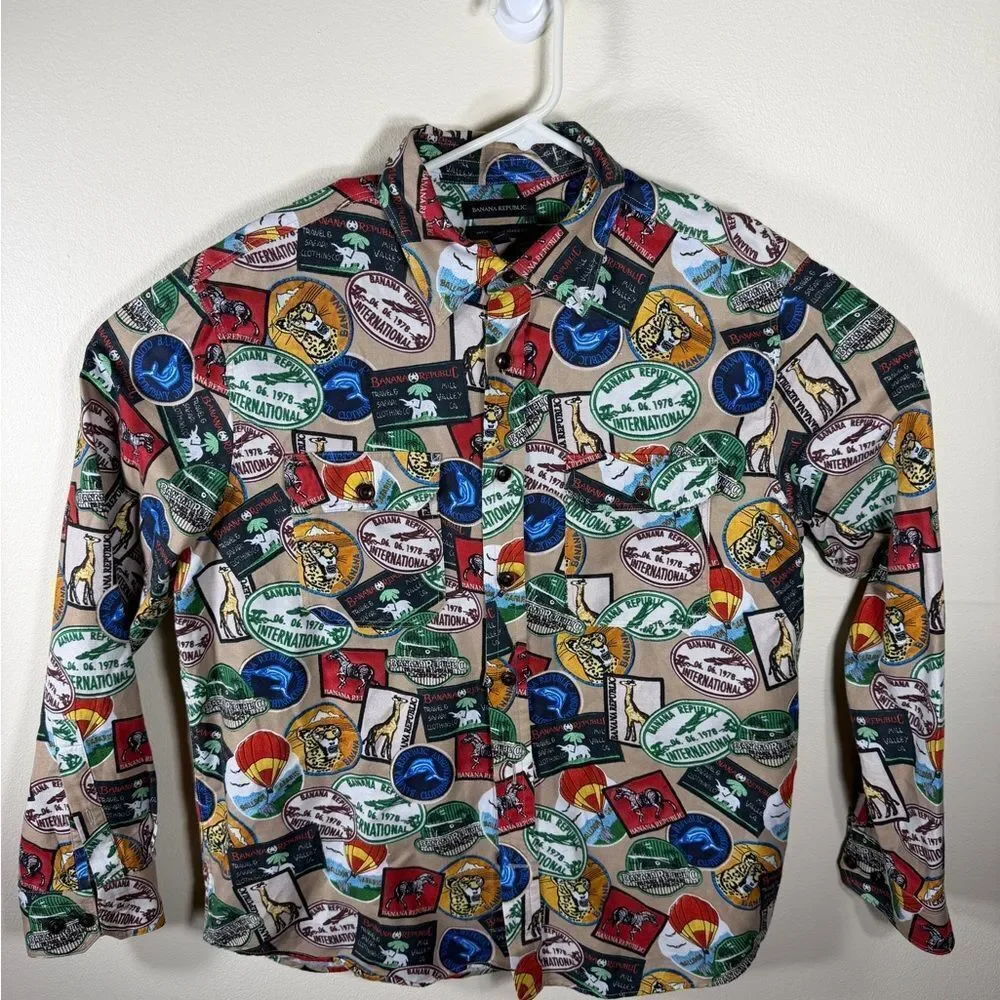 Banana Republic Multicolor Patterned Button Down Shirt